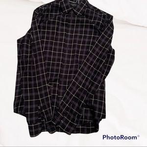 Club Mónaco Slim Fit Plaid Button Up Shirt Size M